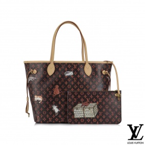 Louis Vuitton X Grace Coddington Catogram Neverfull MM Tote Bag